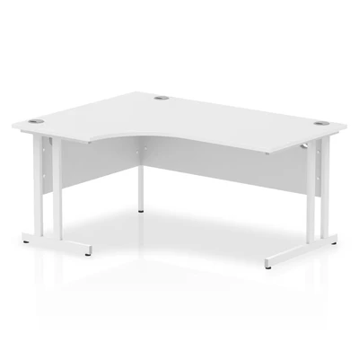 Image of Impulse 1600mm Left Crescent Desk White Top Cantilever Leg