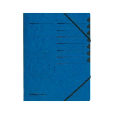 Image of Herlitz Colorspan Part File Manilla Elasticated with Index Tabs 7 A4 Blue Ref 10843050