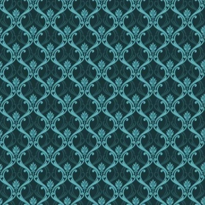 Image of MyTinyWorld Dolls House Miniature Teal Classic Wallpaper Design