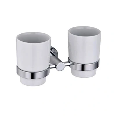 Image of Nes Home Double Glass Tumbler/Toothbrush Holder
