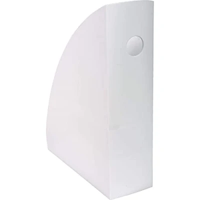 Image of Exacompta Ref 18213D Magazine File MAG CUBE 266 x 82 305mm, Finger Hole on Spine, Suitable for A4+ Documents, Large Storage Capacity Office White