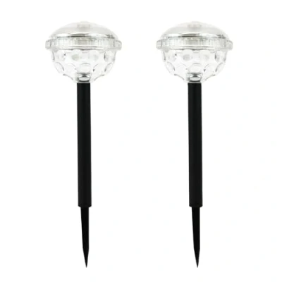 Image of Gardenwize Pack of 2 Solar Powered Disco LED Stake Lights, Garden Pathway Lighting Multi Coloured Lights No Running Costs (SWGSL245)