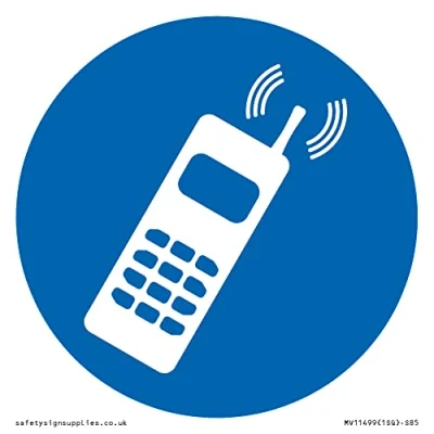 Image of Custom Mandatory: Use a mobile phone Sign 85x85mm S85