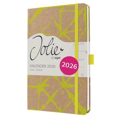 Image of Jolie Diary 2026 A5 Week to View Hardcover Lemon Batik