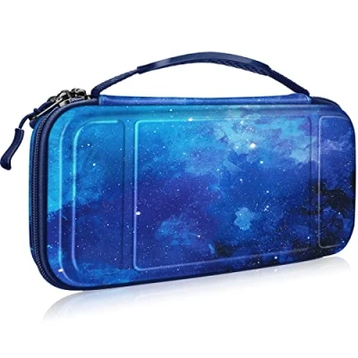 Image of FINTIE Carrying Case for Nintendo Switch OLED Model 2021/Switch 2017 [Shockproof] Hard Shell Protective Cover Travel Bag w/10 Game Card Slots Console Joy Con &amp; Accessories, Starry Sky