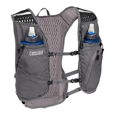 Image of CAMELBAK Zephyr 11 Litre Vest with 2 500ml Quick Stow Water Bottles Castlerock Grey/Black Litre/1