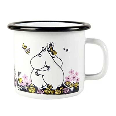 Image of Muurla Enamel Moomin 1703 030 00 Hug Love Cup in White 25cl 8.45fl oz