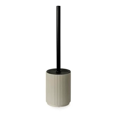 Image of Blue Canyon Berkeley Toilet Brush &amp; Holder, for Bathroom Office, Plastic Head Deep Cleaning, Pack of 1, Compact Size, Elegant Design, Odour Free Hygienic Brush, Almond