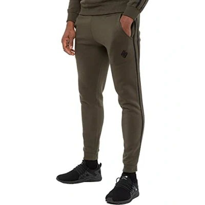 Image of Enzo EZJG582T Mens Joggers Striped Tracksuit Jogging Trousers Casual Sport Fitness Gym Fleece Sweatpants (Khaki, XL, x_l)