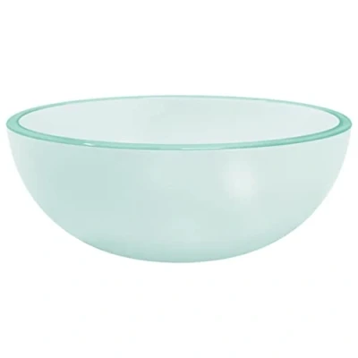 Image of vidaXL Frosted Tempered Glass Basin: Durable, Resistant Above Counter Sink; Easy to Clean, Modern Design; Versatile for Bathrooms, Washrooms or Powder Rooms; 30 cm Diameter and 12 Height