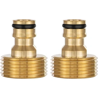 Image of POPPSTAR 2x Water Adapter with 1 inch External Thread and Coupling for Garden Hose (compatible Gardena)