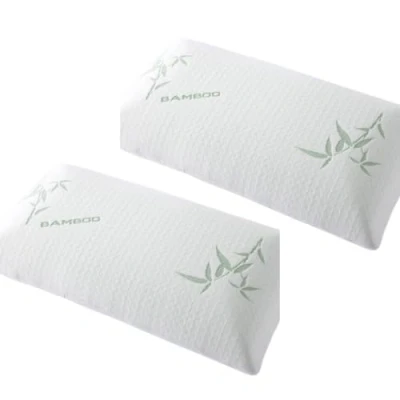 Image of Aspect Bamboo Charcoal Luxury Memory Foam Pillow, Hypoallergenic, for Neck Pain Relief, Deep Sleep, Premium Support (Bamboo, 2)