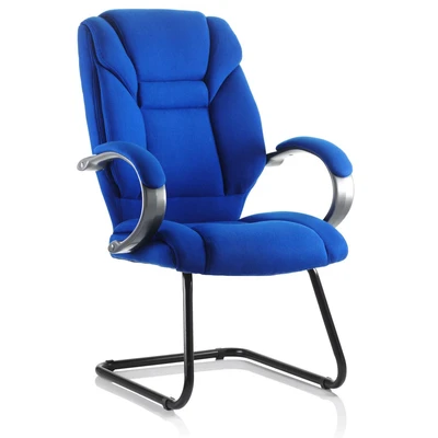 Image of Dynamic Galloway Cantilever Chair Blue Fabric with Arms