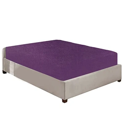 Image of Luxury Bedding Brushed Cotton Flannelette Deep Fitted Sheets 25CM/10 Box Fit in 12 Colours Single Double King Super (Purple, Double)