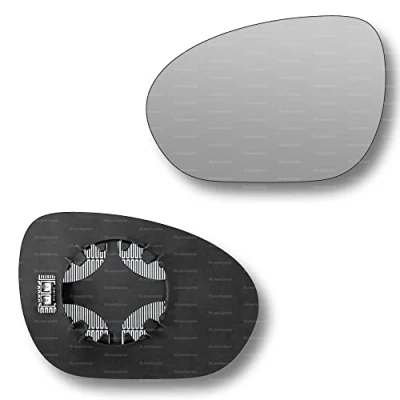 Image of Less4spares Replacement Wing Mirror Glass Left Compatible with Nissan Cube 2010 2014 CLIP ON Passnager Near Side N/S Heated Convex