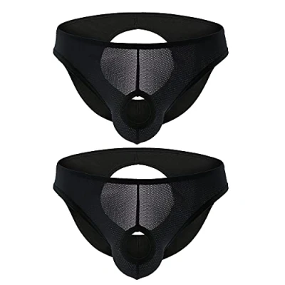 Image of Billtop Sexy Open Front Hole Mens Briefs Underwear Thongs