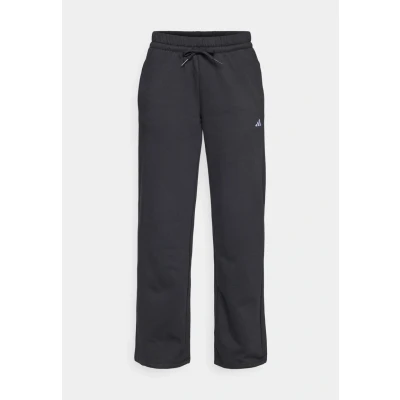 Image of adidas Women&#039;s Essentials Small Logo Feel Cozy Open Hem Pants, Light Grey Heather/White, L