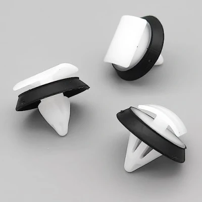 Image of VVO Fasteners Plastic Side Body Moulding Strip Trim Clip, White (Pack of 10)