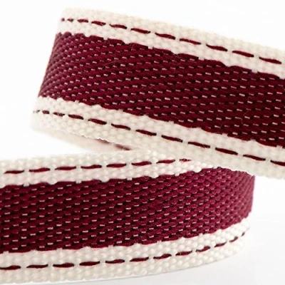 Image of Cotton Twill Ribbon 15mm x 10 Metres Burgundy