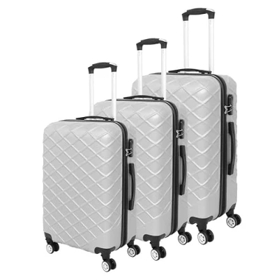 Image of LUGGIT Set of 3 Travel Ready Luggage Suitcases 40L, 68L, 100L Sizes, ABS Hard Shell &amp; Smooth 360 4 Wheel Spinner Trolley Luggage, Strong Lightweight with Telescopic Handle