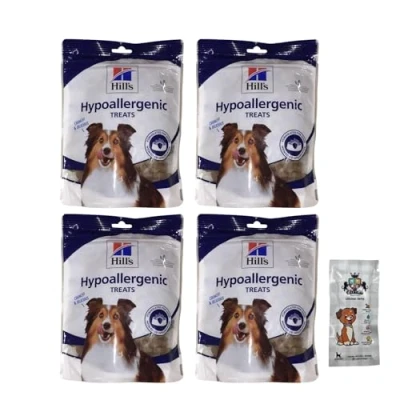Image of Hypoallergenic Dog Treats Prescription Diet 4x200g Bags with Chicken Jerky Pack for Dogs Sensitive Stomachs and Food Allergies