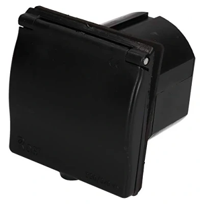 Image of AB Tools 230v Mains 16A Flush Inlet Socket Black Caravan Motorhome Trailer Hook Up