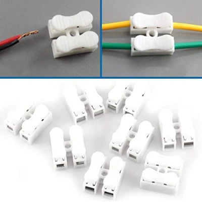 Image of Quick Cable for Connecting Connection Terminals 100pcs 2P CH 2 Connector Clamp Wiring Terminal Block SPRING Wire Push Type Clamps