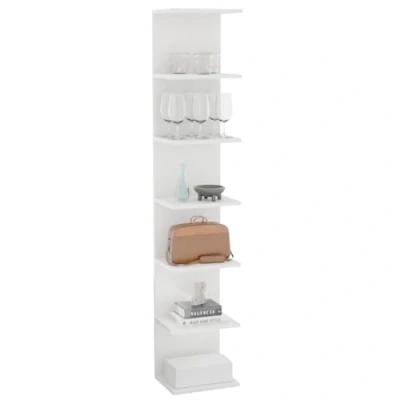 Image of ComfortCove Wall Shelf Bookcase, Mounted Unit, Units, Floating Shelves, Storage Organizer Shelves for Bedroom, Living Room, Bathroom, Kitchen, Office, 7 shelf, White