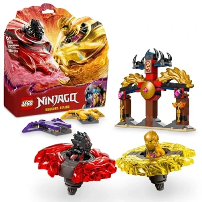 Image of LEGO NINJAGO Dragon Spinjitzu Battle Pack Set with 2 Minifigures, Launchers &amp; Flying Elements Action Ninja Toy for 6+ Year Old Boys Girls Gifts Dragons Rising TV Show Fans 71824