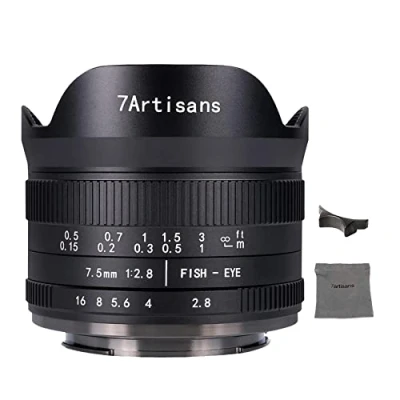 Image of 7artisans 7.5mm f2.8 II Manual Fisheye Lens for Panasonic Olympus Micro Four Thirds MFT M4/3 Cameras with Protective Cap Black