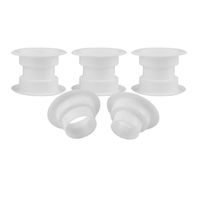 Image of 4 x White Bathroom Door Air Vent Grille 55mm 2&quot; Two Sided Round Furniture Sleeve Circle Diffuser Plug T14
