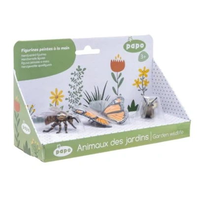 Image of PAPO Set of 3 figures Garden animals the bee, snail and butterfly