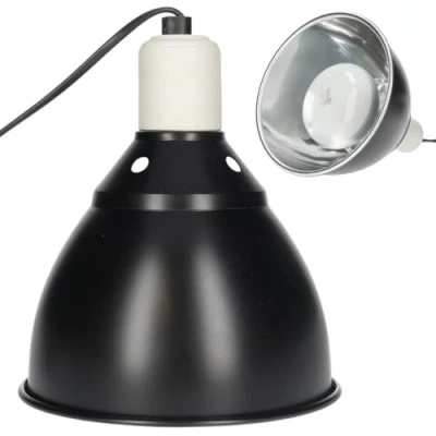 Image of Reptile Heat Lamp Bulb Holder 7&quot; Dome for Vivariums, E27 Ceramic with Switch Light Fixture Bracket Reptiles, Tortoise, Chicken, Gecko, Bearded Dragon Max 250 Watt