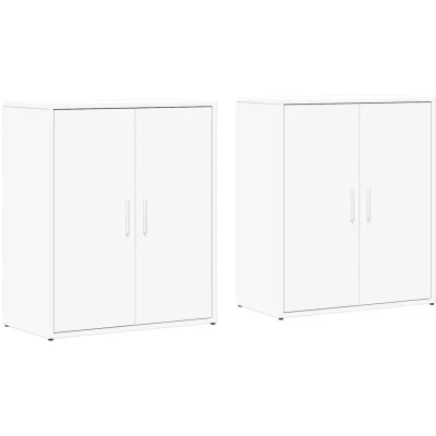 Image of vidaXL Sideboards 2 pcs White 60x31x70 cm Engineered Wood