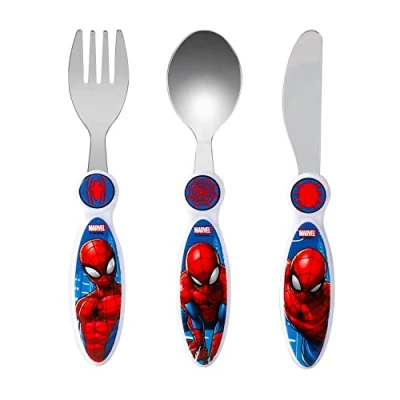 Image of Spiderman Children&#039;s Kids 3pcs Cutlery Set Knife/Fork/Spoon