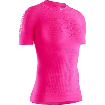 Image of X BIONIC Women Effektor 4.0 Run Short Sleeve Shirt Neon Flamingo/Namib Red, Large