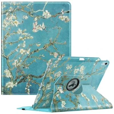Image of Fintie Case for iPad Air 13 Inch 2024 (Models: A2898/A2899/A2900) with Pencil Holder Protective Cover 360 Degree Rotating Stand and Auto Sleep/Wake Function, Almond Blossom