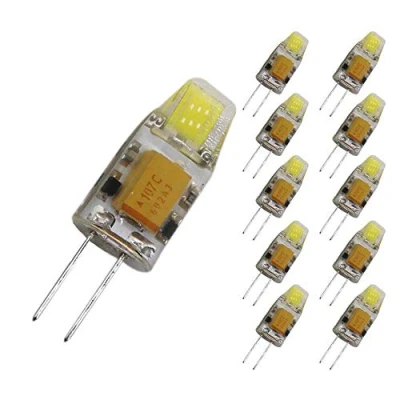 Image of mengjay® Pack of 10 G4 1.5 W LED Bulbs, 130 lm, Replaces Halogen Cool White (6000 K), 12 V AC/DC, Light Bulb [Energy Class A+]