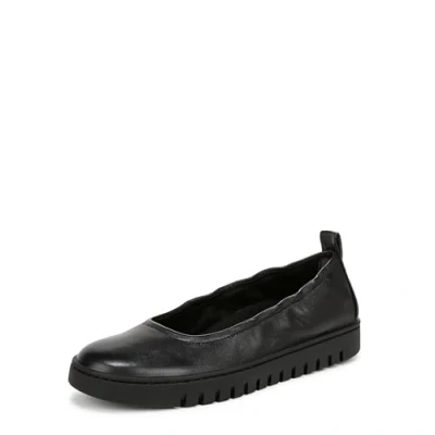 Image of Vionic Women&#039;s Uptown Ballet Loafer, Black Leather, 3 UK