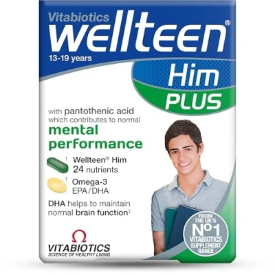 Image of Vitabiotics Wellteen Him Plus Tablets/Capsules, 56 Count (Pack of 1)
