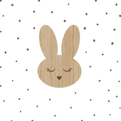 Image of 20 Napkins Easter Rabbit Head Wooden Table Decoration Paper with Motif Also for Decoupage and 33 x cm