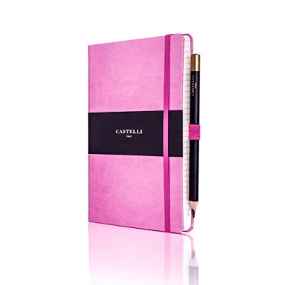 Image of Castelli RQ24/25 444 Medium Lined Ruled Tucson Notebook Pink