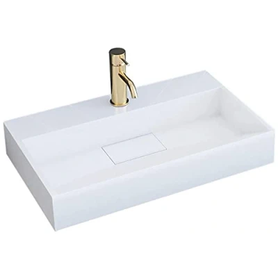 Image of REA Goya Stein Weiß Bathroom Sink Made of Conglomerate 50 White U8900,