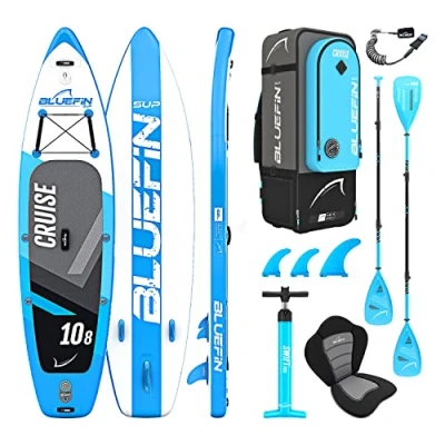 Image of Bluefin Cruise SUP Package UK Design Stand Up Inflatable Paddle Board 6 Thick Fibreglass Kayak Conversion Kit All Accessories 5Year Warranty Multiple sizes: Kids, 10’8, 12’, 15’