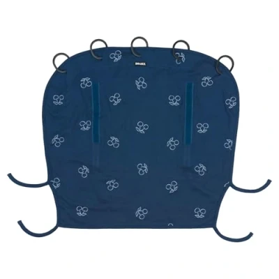Image of Dooky Sunshade for Baby Car Seat/ Pram/ Stroller/ Pushchair, Universal Fit, Protects from Sun, Wind and Light Rain, UPF 50+ UV Protection, Easy to Install Wash, Blue Cherry