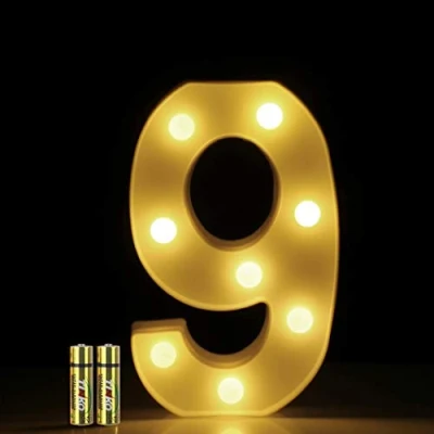Image of HONPHIER® LED Number Lights Marquee Decoration Light Up Numbers Night Sign for Home Party Wedding Anniversary Decor Battery Operated (9)