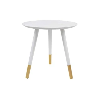 Image of Aspect Martini Metal Tray Round Side/End/Lamp Table, 45 dia x 46cm H, White