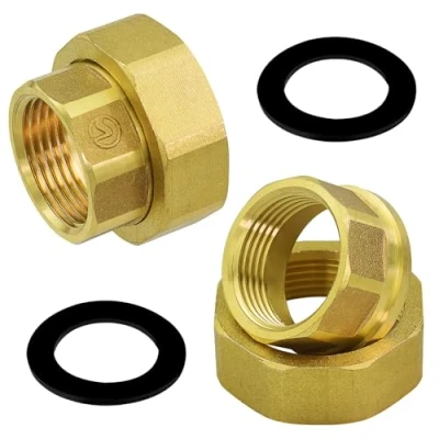 Image of Kaelah 2 pieces pump screw connection 1 1/2 inch x inch, tap extension made of brass DN25 including for circulation pump, heating fitting, mounting with connection,