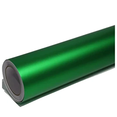 Image of MATT SATIN CHROME CAR VINYL WRAP STICKER VEHICLE AUTO WRAPPING FILM AIR BUBBLE FREE 50CM x 1.52M (GREEN)