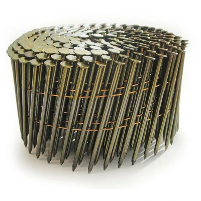Image of Tacwise 0999 Bright Flat Top Coil Nails Type 2.1 x 50 mm, Diamond Point, Ring Shank, 16 Inclined, Wire Collated, Pack of 14,400